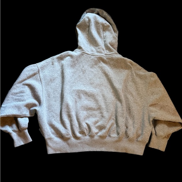 Nike Light Grey Cropped Pullover Hoodie - Picture 3 of 6